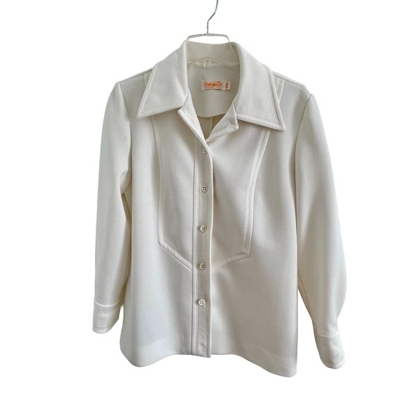 Vintage 80s/90s Women's Catalina Blazer Jacket White Size 15/16 Retro - Picture 1 of 4